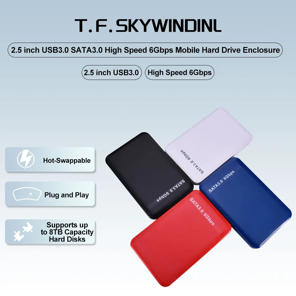 

2,5-дюймовый USB 3.0 и SATA III 6 Гбит/с HDD/SSD-шасси Ультра-портативный противоударный алюминиевый корпус подходит для ПК/Mac/PS4/Linux