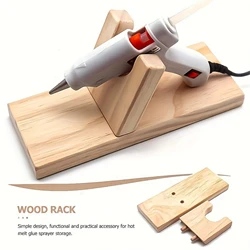 Hot Glue Gun Holder Glue Gun Stand Tools Storage Holder Bracket 20x8cm Wood Hot Glue Machine Base Craft Room Organizer