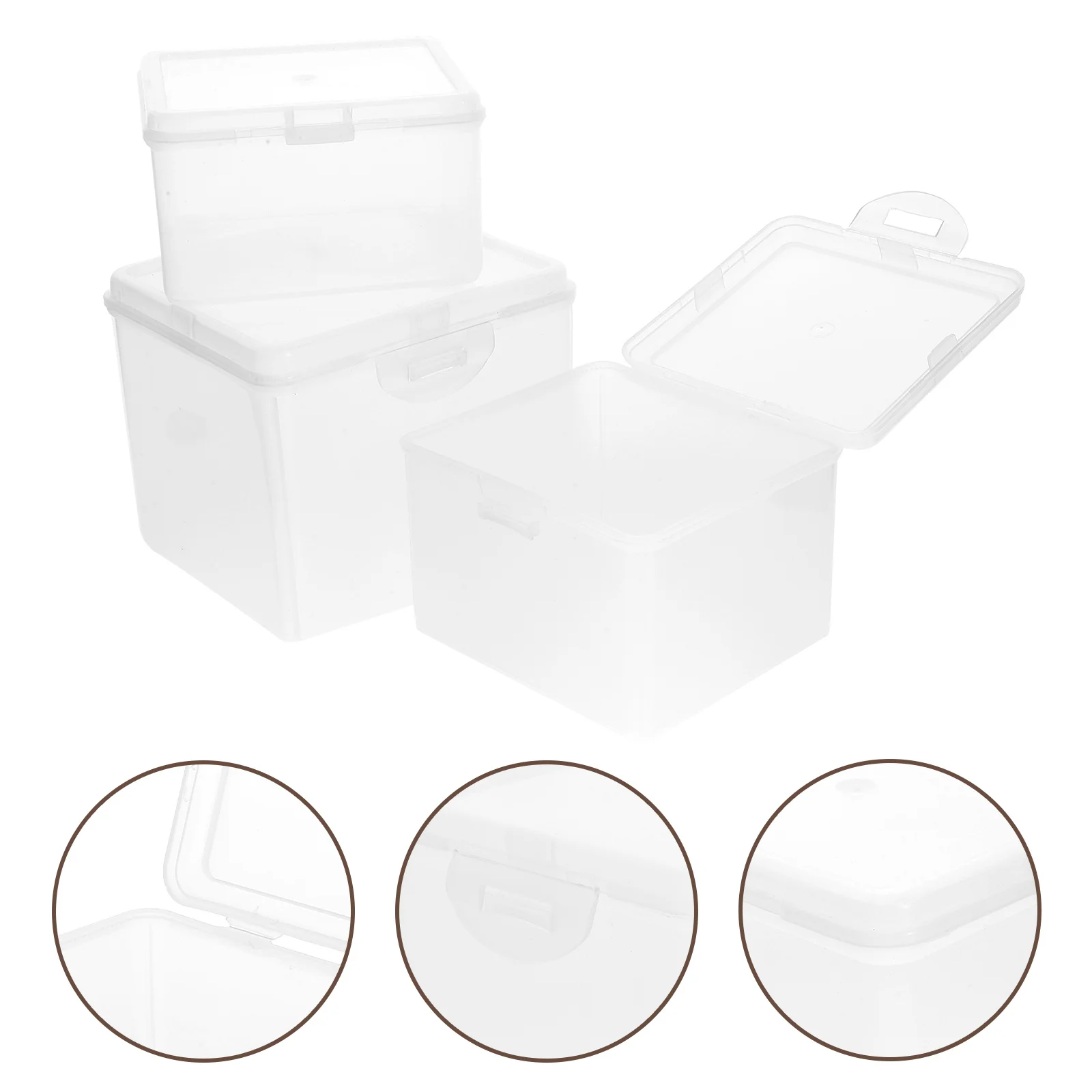 

3Pcs Clear Scrapbook Paper Storage Organizer PP Material Anti-Deform Small Cards Container Practical Use