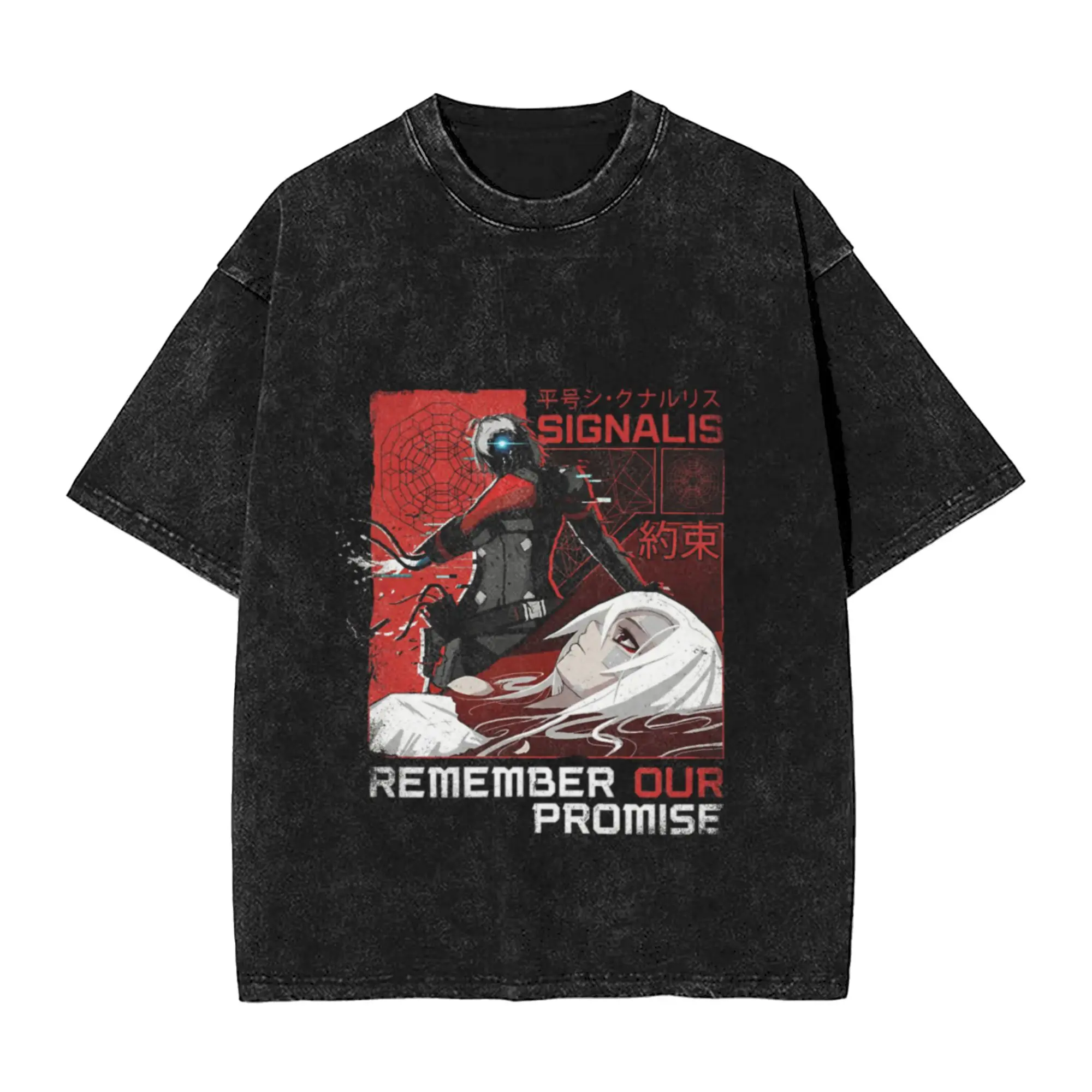 Signalis Ariane Yeong Elster Deep Space Romance Grunge Art A T-Shirt Oversized Short Sleeve Men's Women's Cotton Tees Tops