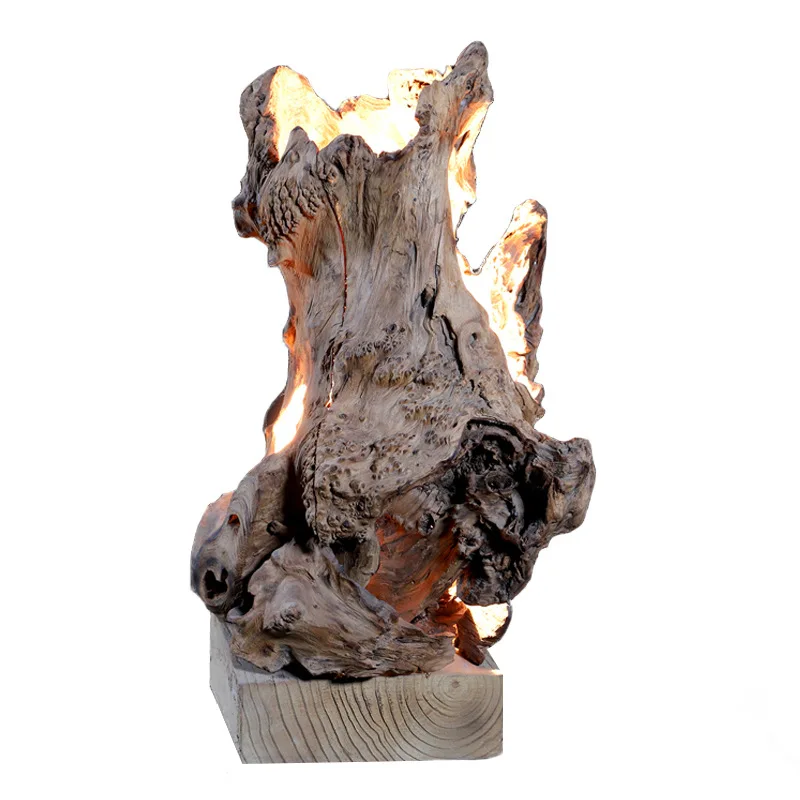 Professional handmade log craft floor lamps, pastoral warm homestay hotel decorative lamps