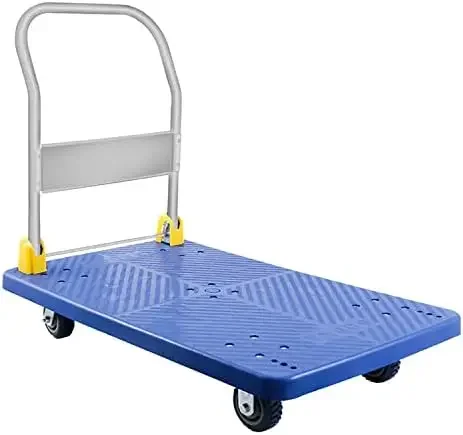 

1320lb Weight Capacity and 360 Degree Swivel Wheels, Foldable Push Hand Cart for Loading and Storage, Blue