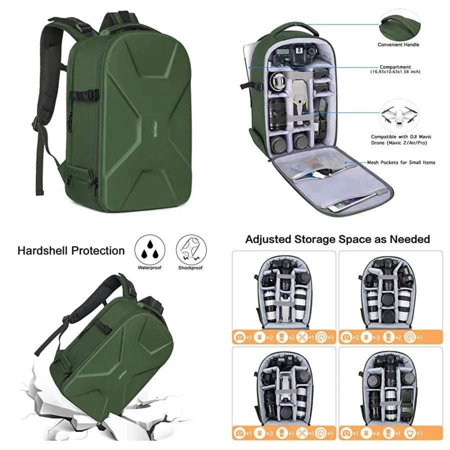 

Camera Backpack, DSLR/SLR/Mirrorless Photography Camera Bag 15-16 inch Waterproof Hardshell Case with Tripod HolderandLaptop Co