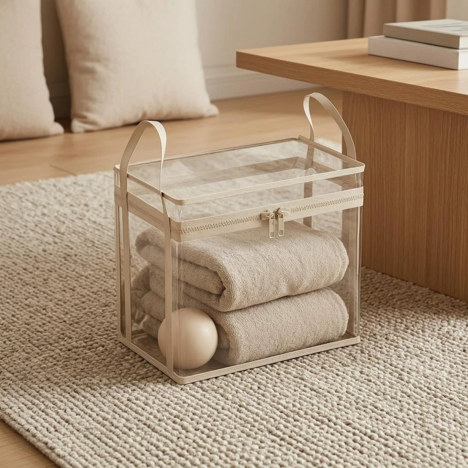 Soft Toy Storage Container Dustproof Stuffed Creature Storage Box Clear Toy Bin Rectangular Stuffed Creature Organizer