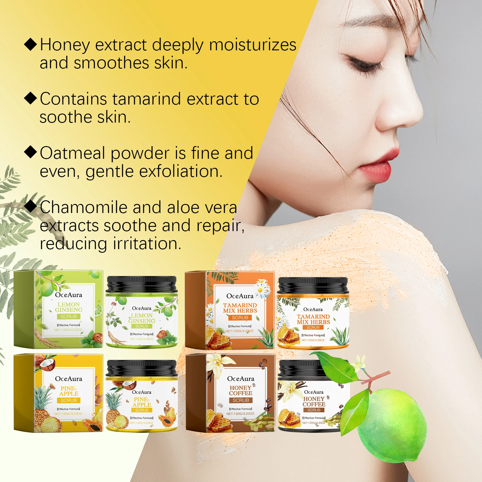 Body Scrub Cream for Bath Shower Deep Cleaning Whitening Exfoliating Removal Melanin Repair Brighten Moisturizing No Tight
