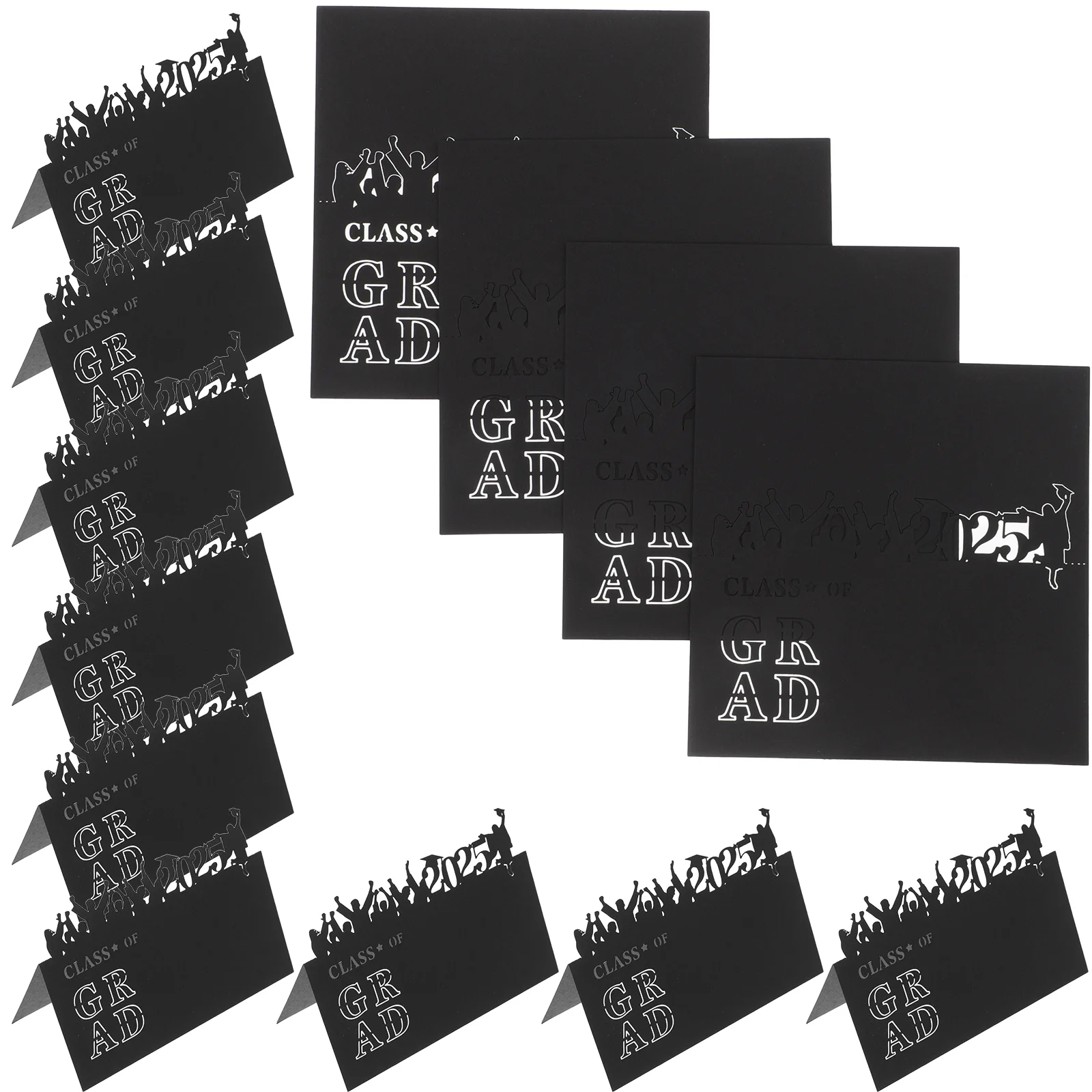 

50 Pcs Celebration Seat Card Graduation Party Supplies Season Decorations Theme Black Table Graduate Banquet