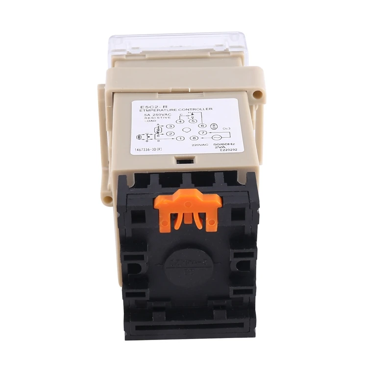 1 Piece E5C2 Guide Rail Type Temperature Controller 0~399℃ Digital Display Pointer Control Switch (B)