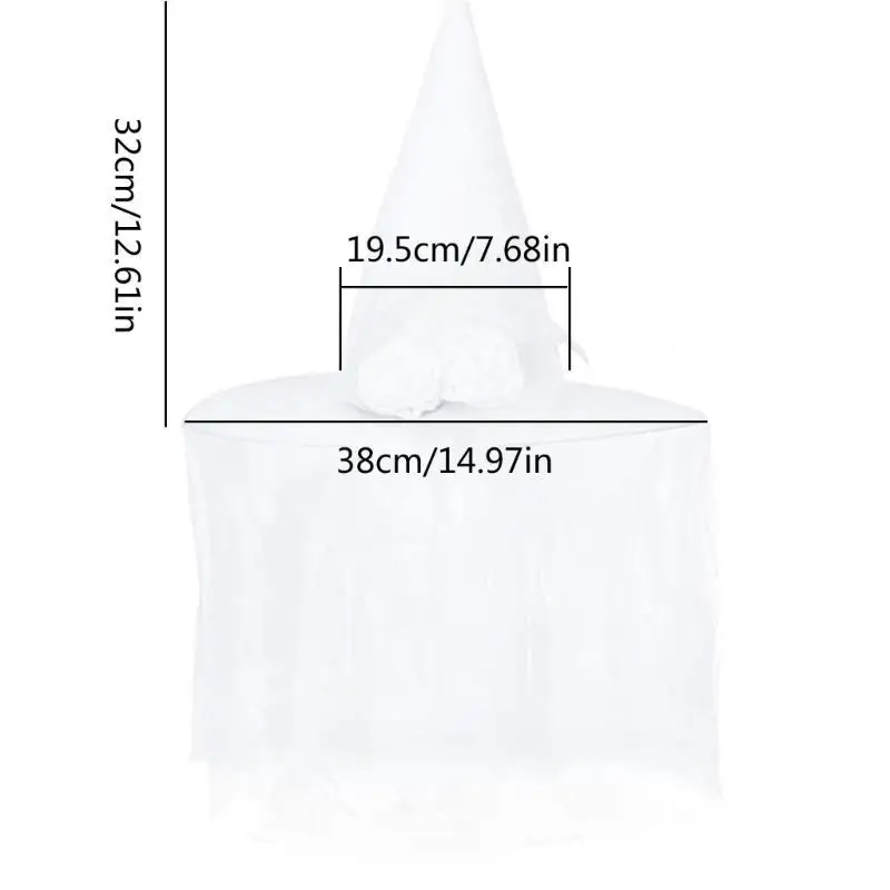 652F Accessori per costumi costumi cappello da stregoneria Scarico Accessi per costumi da con regalo White Rose