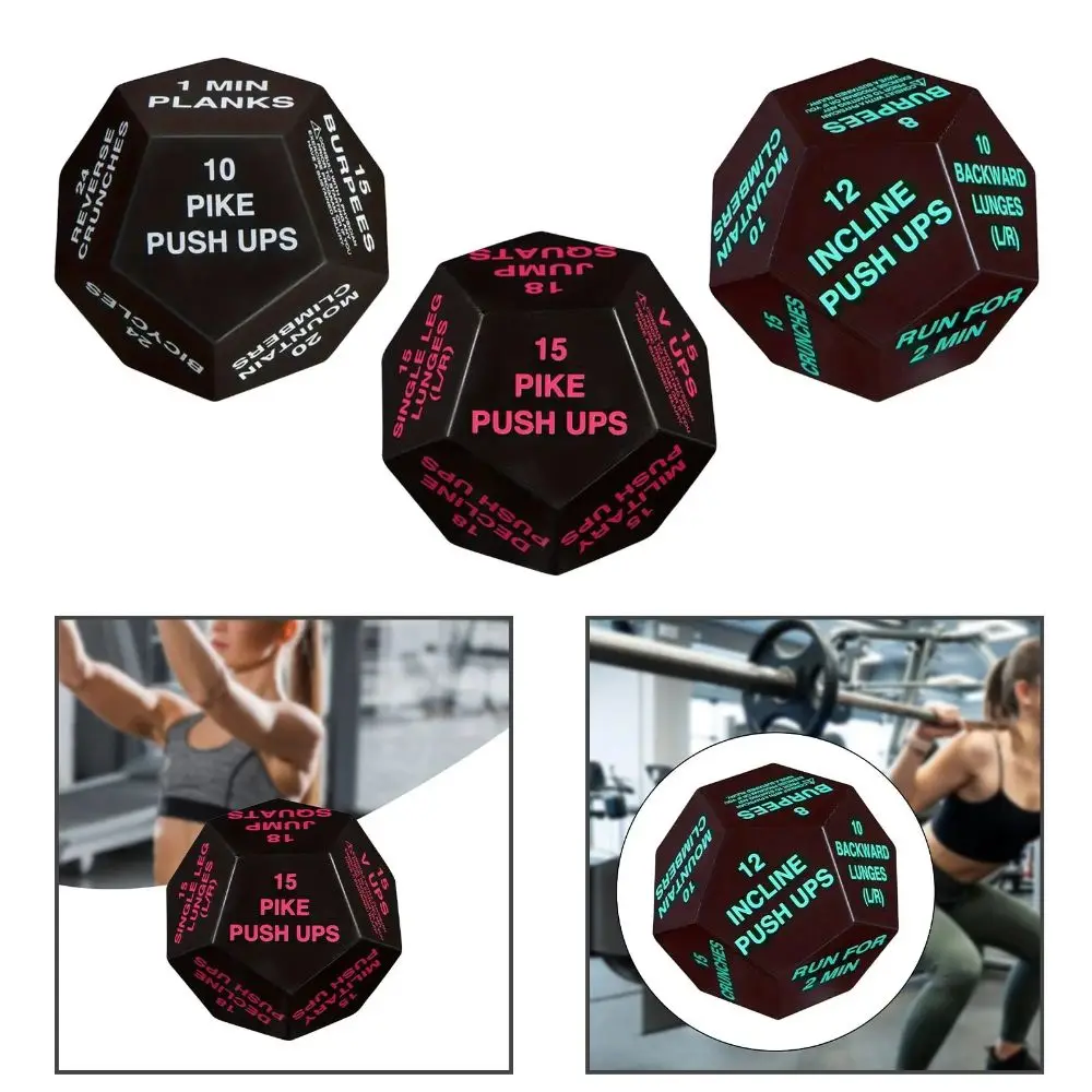 

12 Sided Fitness Action Choice Dice Interactive Lightweight Exercise Toy Funny Soft Foam Bodyweight Training Dice Home Gym