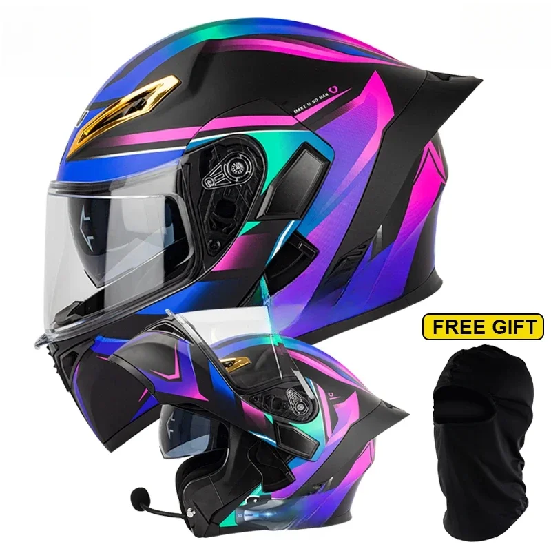 Full Face Motorcycle Helmets Man Woman Dual Visors