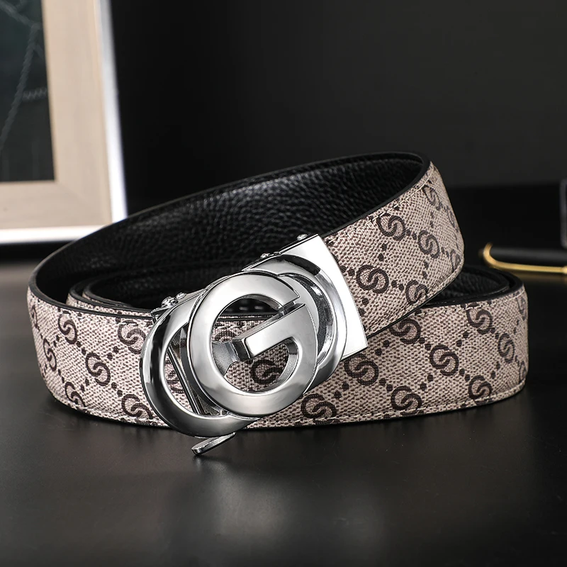 High Quality 3.4cm Canvas Leather Business Men Belt Luxury Brand Designer famous Beltsfor men Jeans Strap Male Buckle belt