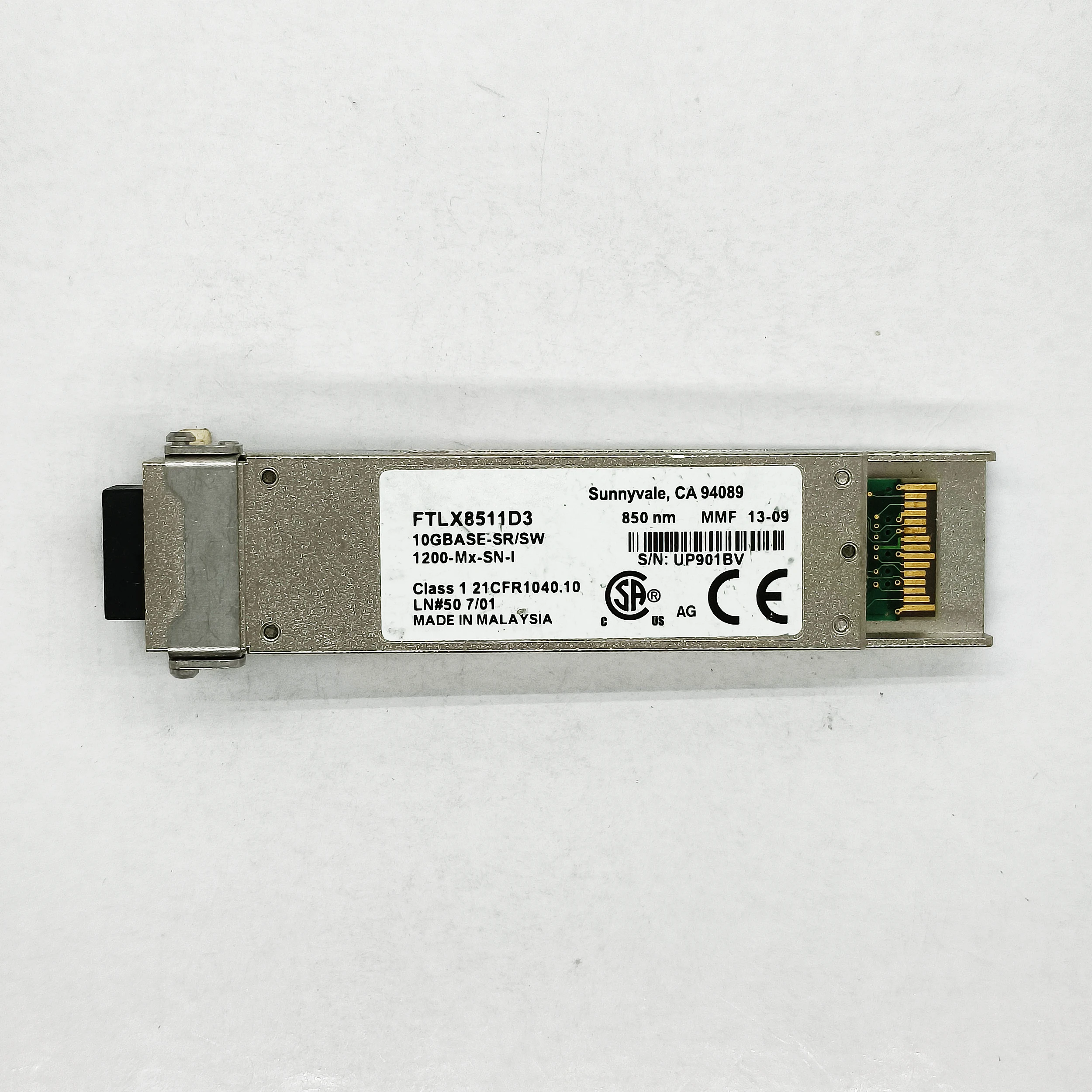 Oryginalny dla Finisar XFP FTLX8511D3 10G SR SW 850nm 300m MMF Duplex LC Preowned Transceiver Optical Module