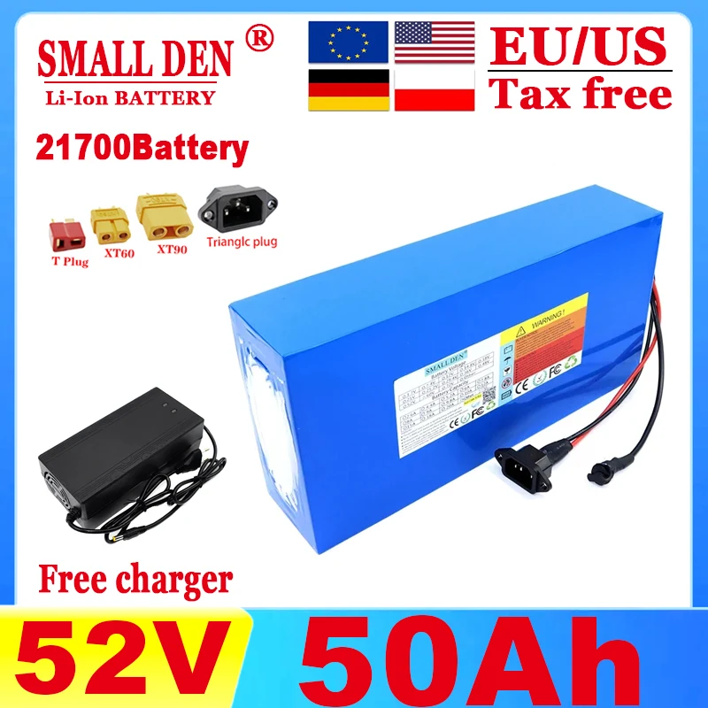 

New 21700 52V 50Ah 14S10P Lithium ion Battery Pack 2000W with 40A BMS Power Tool Battery Outdoor Backup Bicycle tricycle Battery