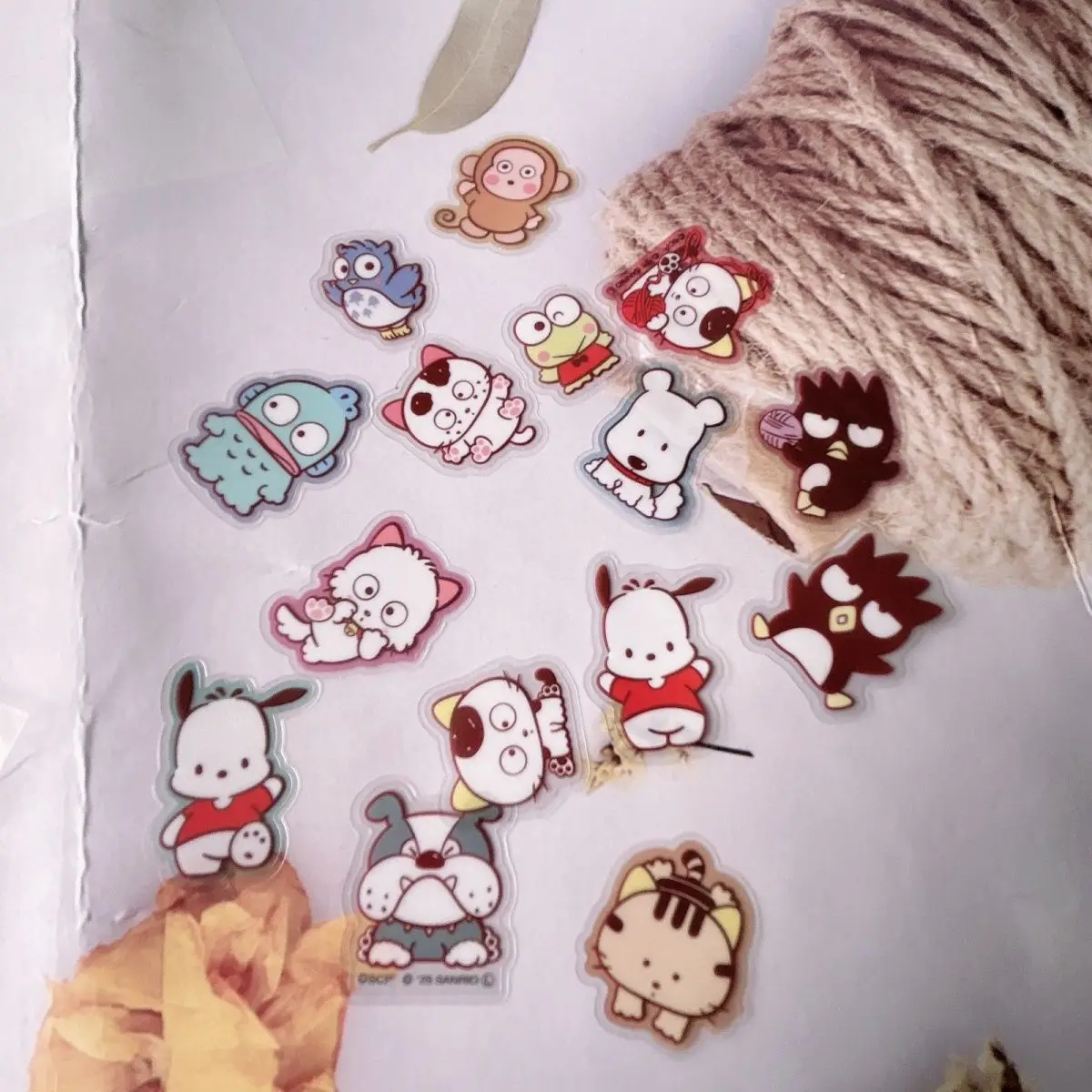 

Kawaii Sanrio Pochacco Hangyodon Retro Series Three-Dimensional Sticker Diy Notebook Decoration Girl's Toy Reward Gift