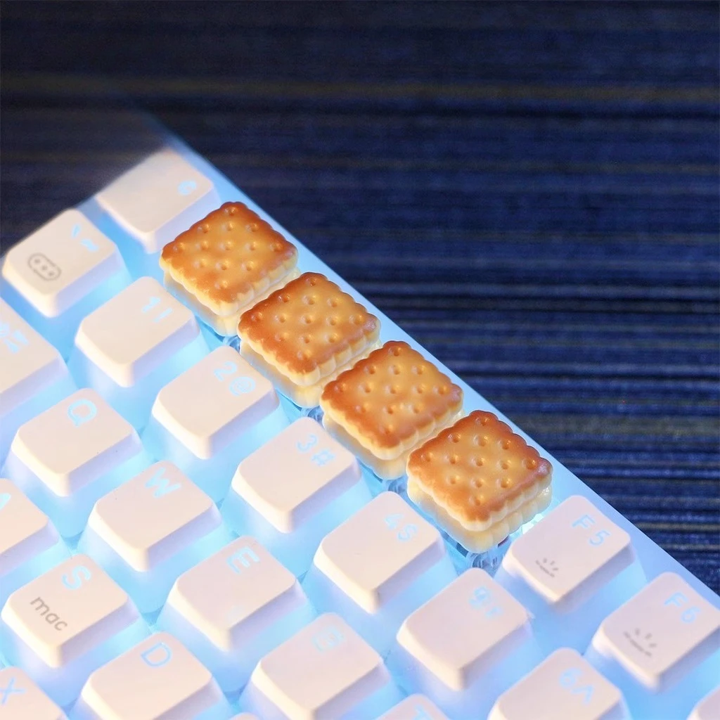 Caramel Cookies Theme Keycaps Set 3D Resin  Artisan Keycaps Custom Original Handmade Keycaps for Mechanical Keyboard Accessories