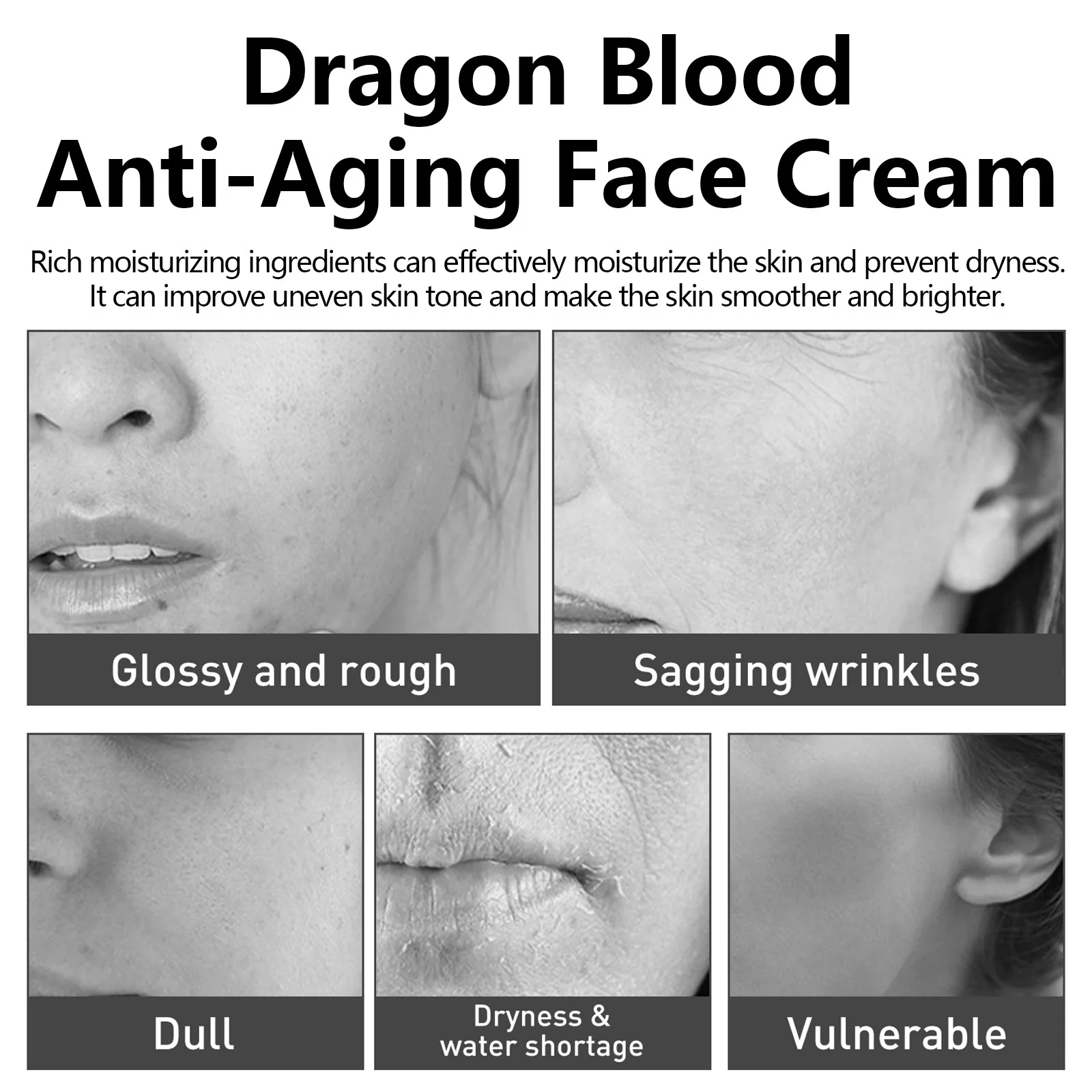 Dragon Blood-Crème hydratante pour le visage au rétinol, estompe les ridules, déforme, lisse, raffermit, raffermit, lifting de la peau