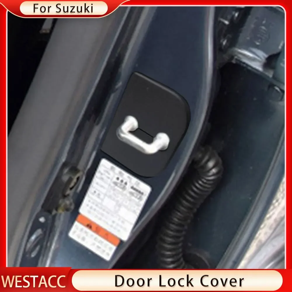 4Pcs ABS Car Anti-Rust Door Lock Cover Protection Cap Sticker for Suzuki Swift S-Cross Alto Splash SX4 Jimny Sierra Accessories