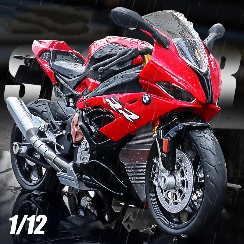 

1:12 BMW s1000RR simulation model alloy pull back motorcycle model children's toy car gift collection