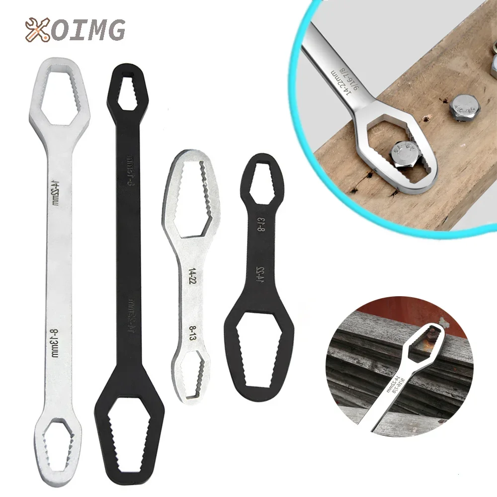 Universal Torx Wrench 8-22mm Self-tightening Adjustable Ratchet Wrench Torque Board Double-Head Multipurpose Spanner Hand Tools