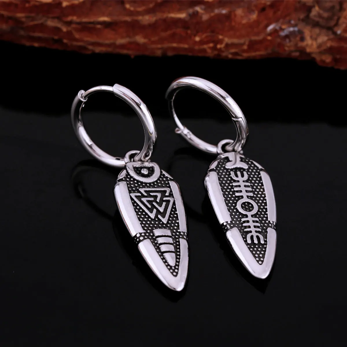 Hip Hop Creative Viking Fine Grinding Arrow Earrings Nordic Stainless Steel Men's Teen Stud Earrings Scandinavian Jewelry