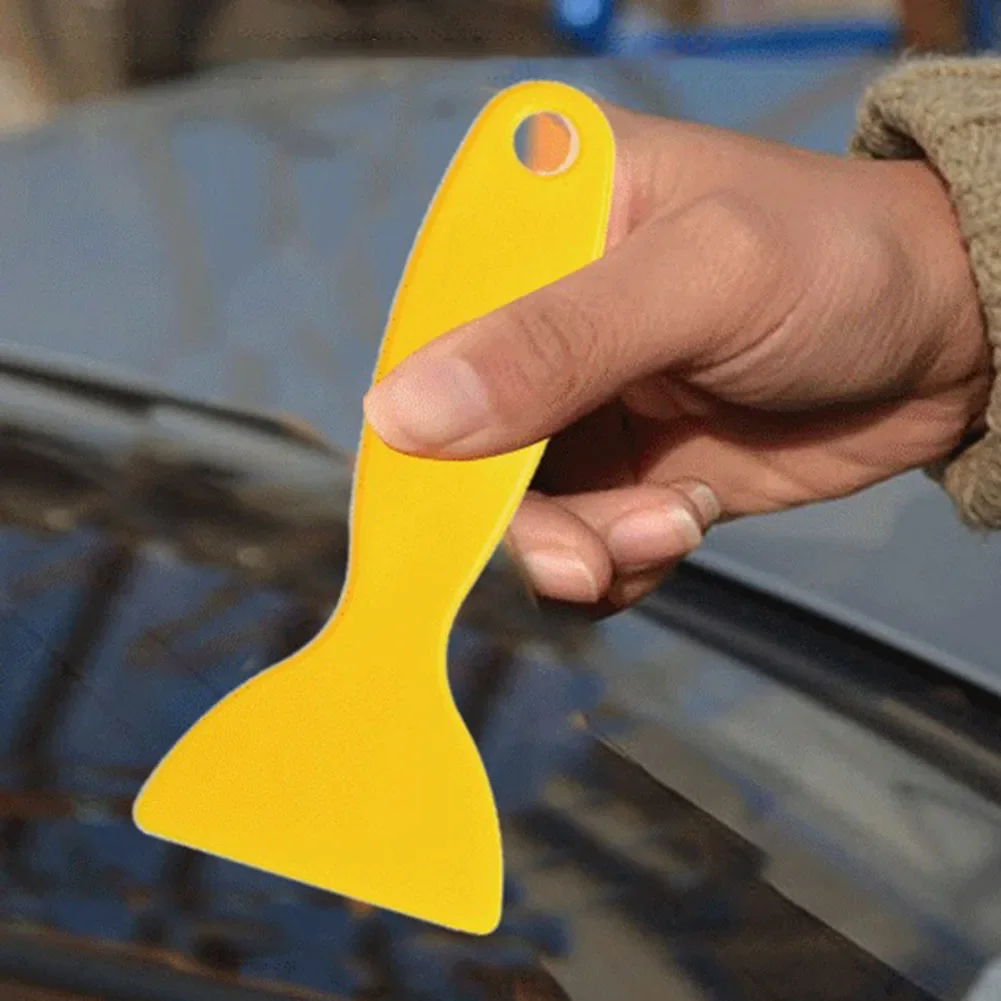 10Pcs Car Film Tools Yellow Scraper Glass Window Cell-Phone Film Plastic Small Scraper Lamp Film Triangle-Scraper Accessories