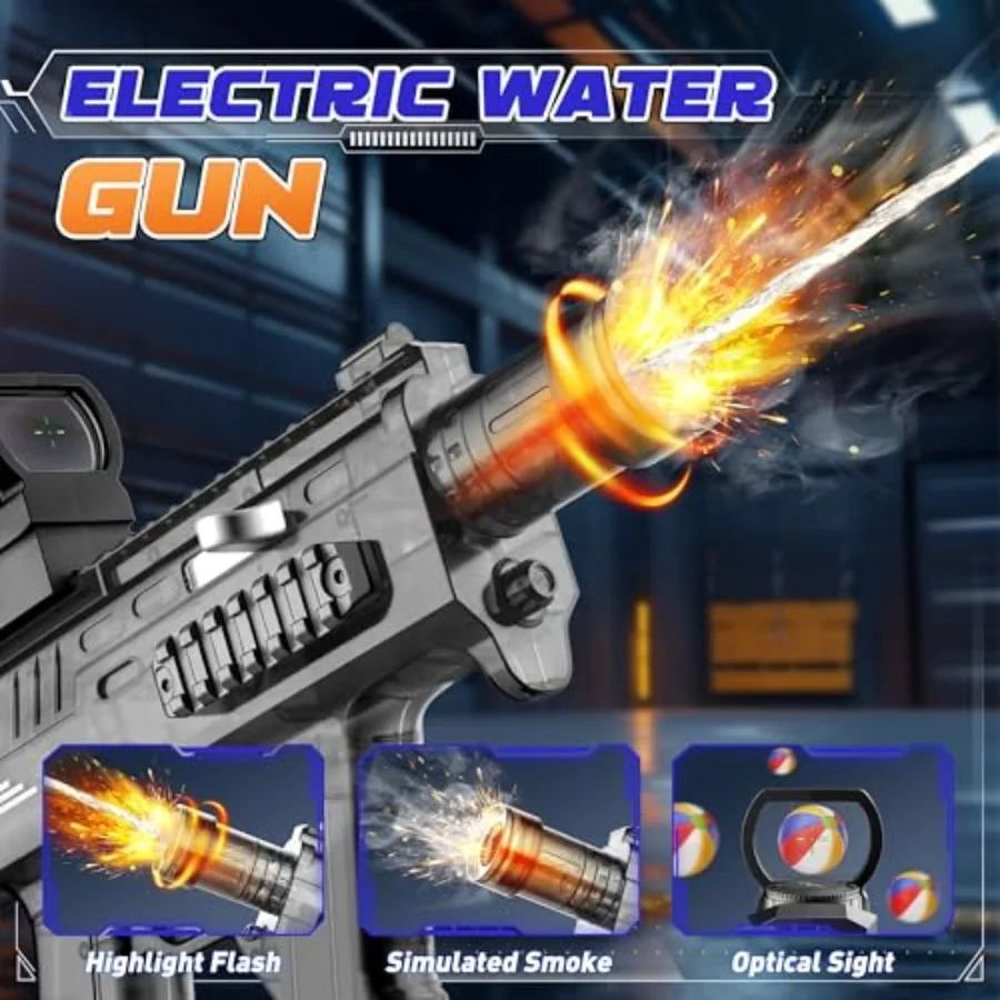 2 Pack Large Electric Water Guns for Adults and,Automatic Squirt Guns with LED Light, 730CC High Capacity Water Gun with 26-33F
