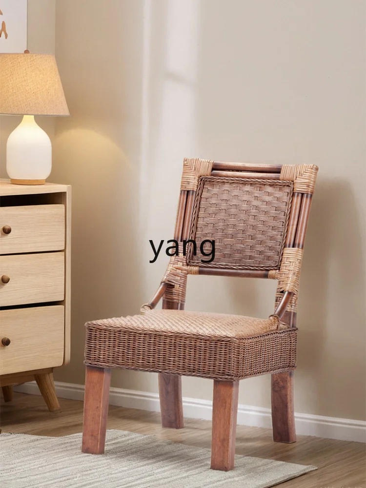 LH dining chair simple rattan small chair learning backrest rattan