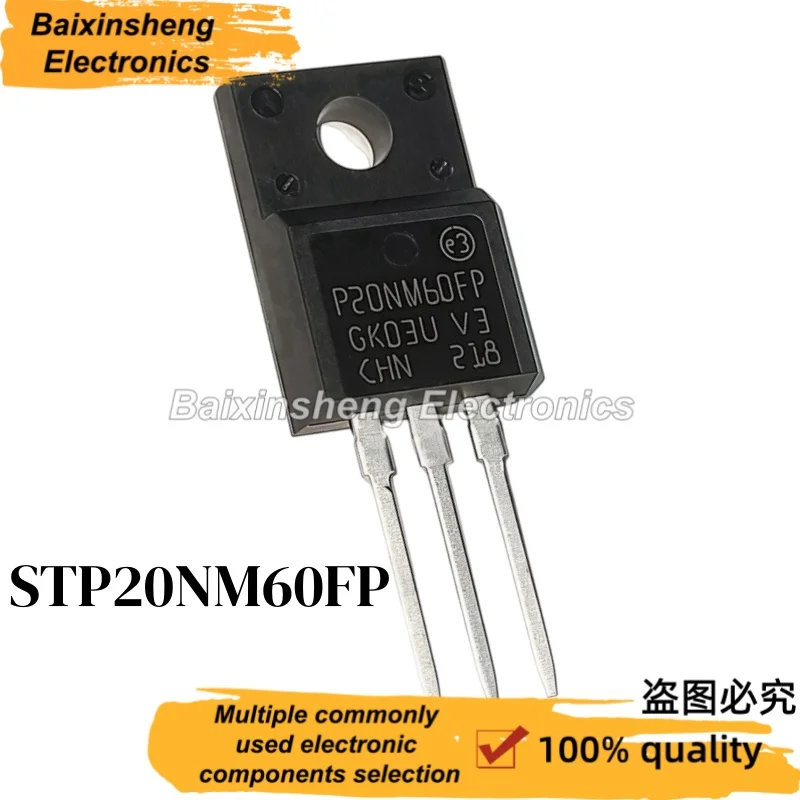 5/10 Pieces, STP20NM60FP, P20NM60FP, 20NM60, TO-220F Plastic Packaging, New MOSFET