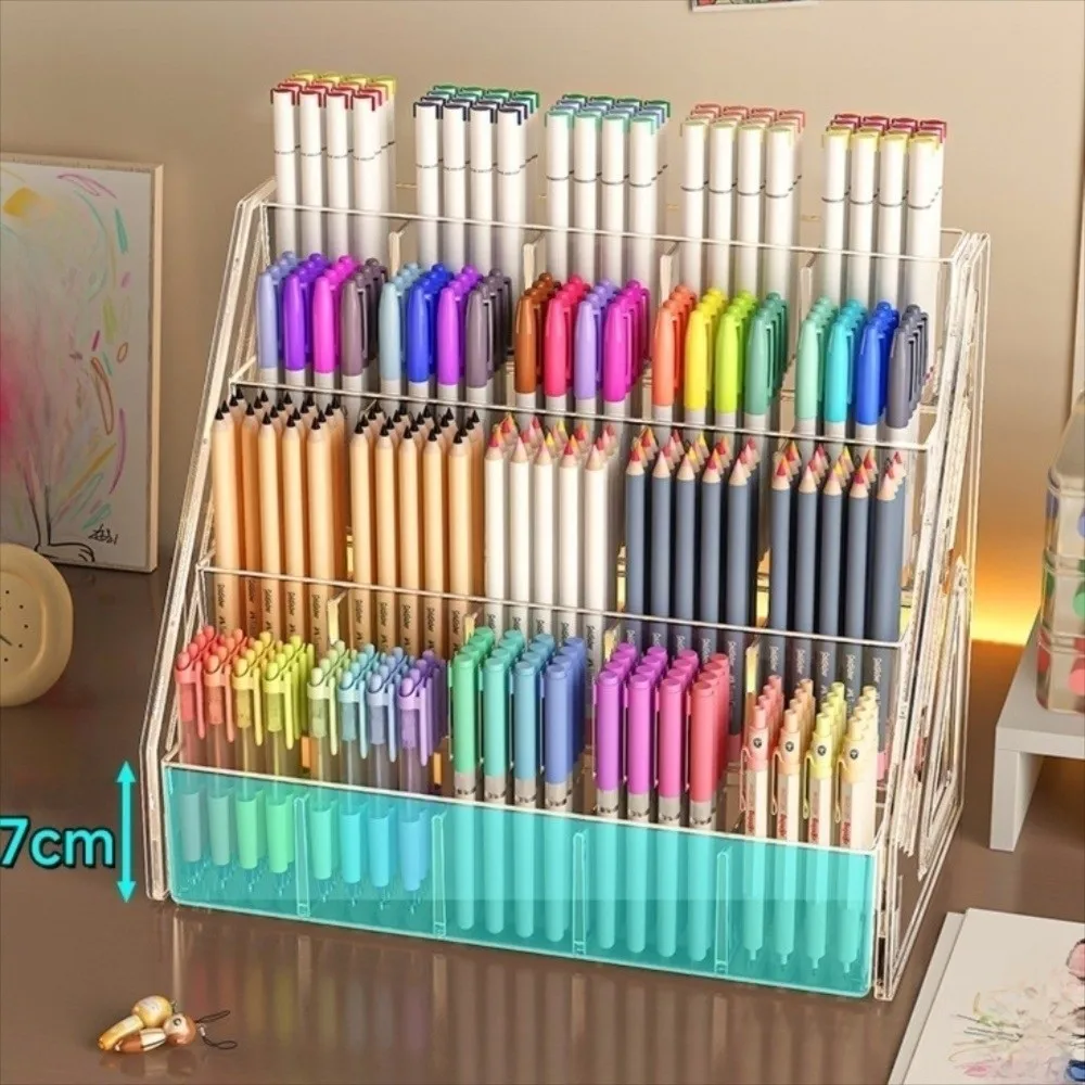 3/4/5 Layers Watercolor Pencil Storage Rack Acrylic Partition Nail Polish Display Organizer Clear Large Capacity