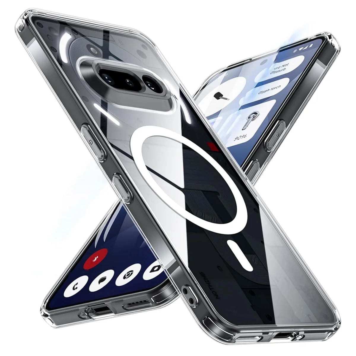 حافظة مغناطيسية لـ Magsafe Srong لهاتف لا شيء هاتف 3A NothingPhone3A 5G غطاء خلفي شفاف مقاوم للصدمات من البولي يوريثان + PC