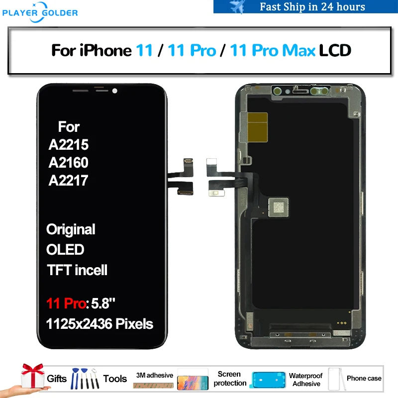 Original For iPhone 11 11 Pro 11 Pro Max Pantalla lcd Display Touch Panel Screen Digitizer Assembly OLED TFT Incell Replacement