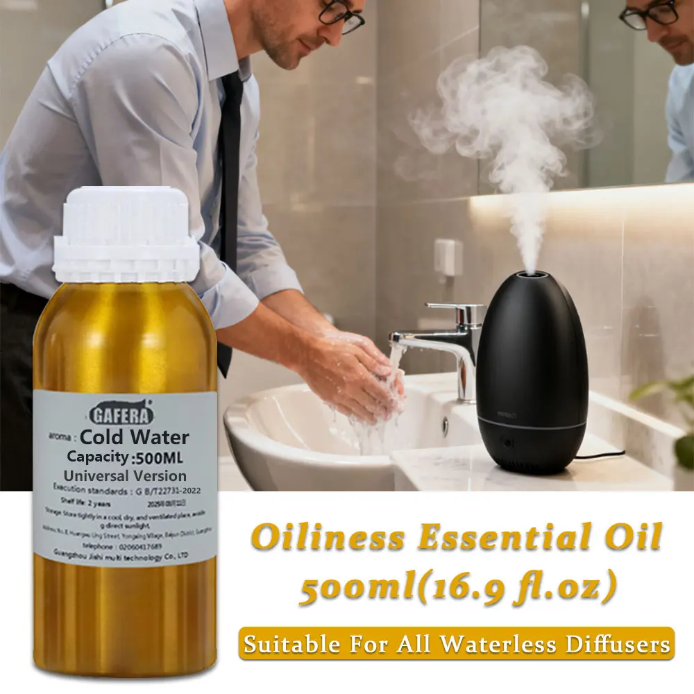 GAFERA 500ml (16.9 fl.oz) Cold Water/Rose Essential Oils - For All Waterless Diffuser, Aroma Diffuser Replenish Aromatherapy Oil