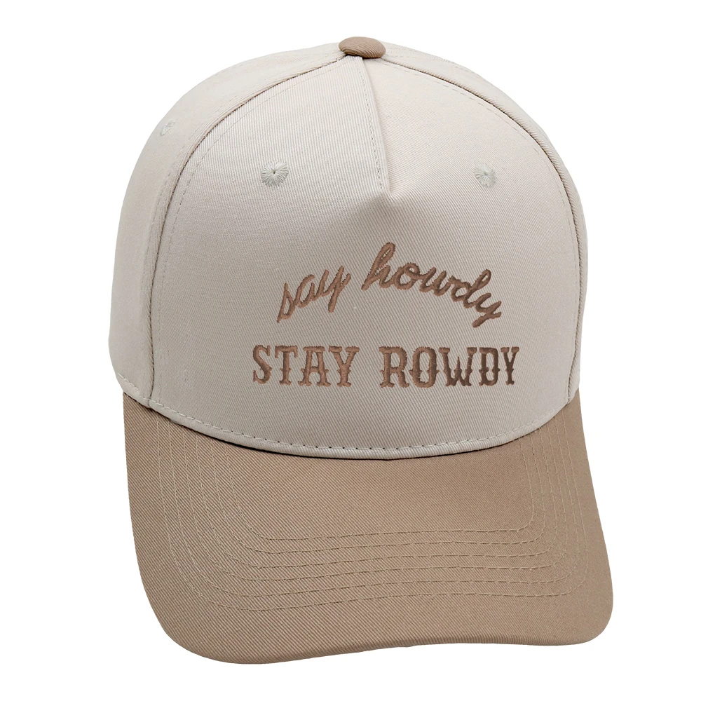Say Howdy Stay Rowdy Vintage Trucker Hat Embroidery Two Tone Baseball Cap  Adjustable Buckle Outdoor Leisure Hat