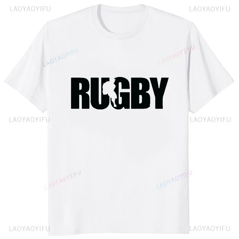 New Arrival Player Running with Rugby Ball Graphic Printed Tshirt Rugby Fan Dad Brother Uncle Mens T Shirt Streetwear Soft Tees