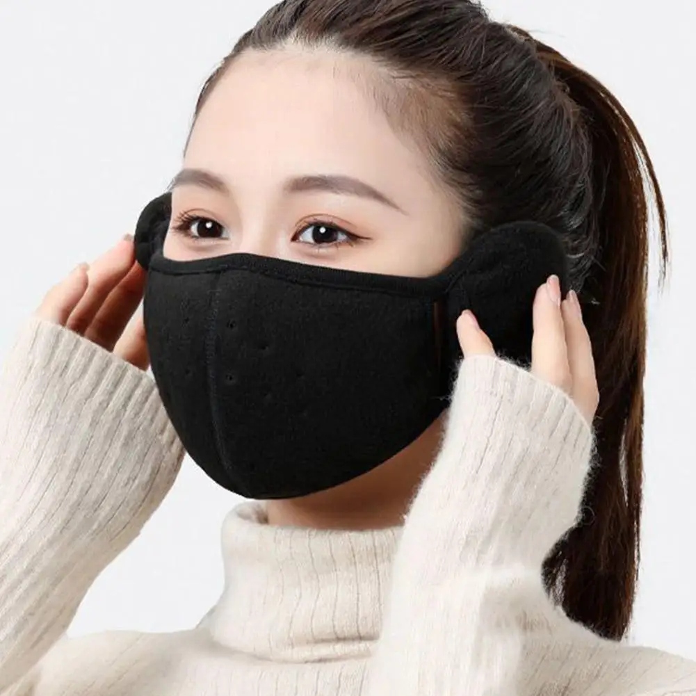 Winter-Fleece-Ohrenschützer mit winddichter Mundschutz, Unisex, warmer Ohrenwärmer, atmungsaktive Gesichtsmaske für Outdoor-Aktivitäten