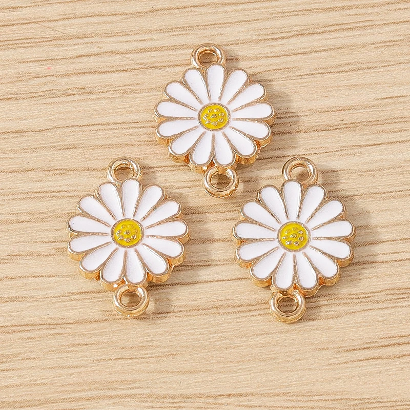 10 stücke 14x18mm niedlichen Emaille Blume Charms Anschlüsse für Schmuck Herstellung Armbänder Halskette Ohrringe DIY handgemachte Handwerk Zubehör – Detail 21