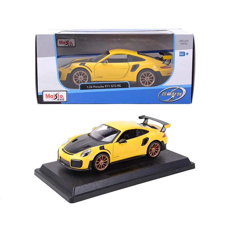 In Stock Maisto 1:24 Porsche 911 Gt2 Rs Car Alloy Miniature Diecast Model Porsche 911 Gt2 Sports Car Toys Christmas Kids Gift