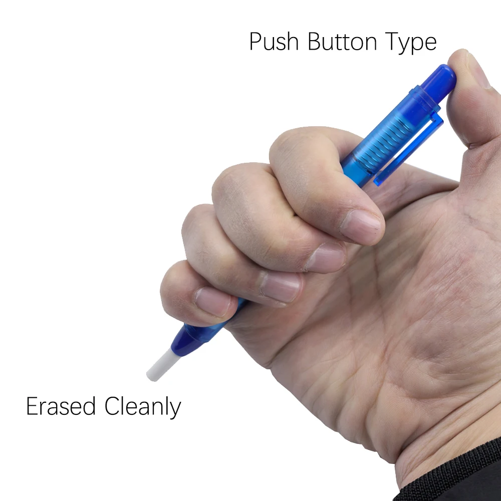 Pen Shape Press Type Pencil Eraser Set with Replaceable Core, for School Sketching Writing Erase Supplies Stationery Accessories