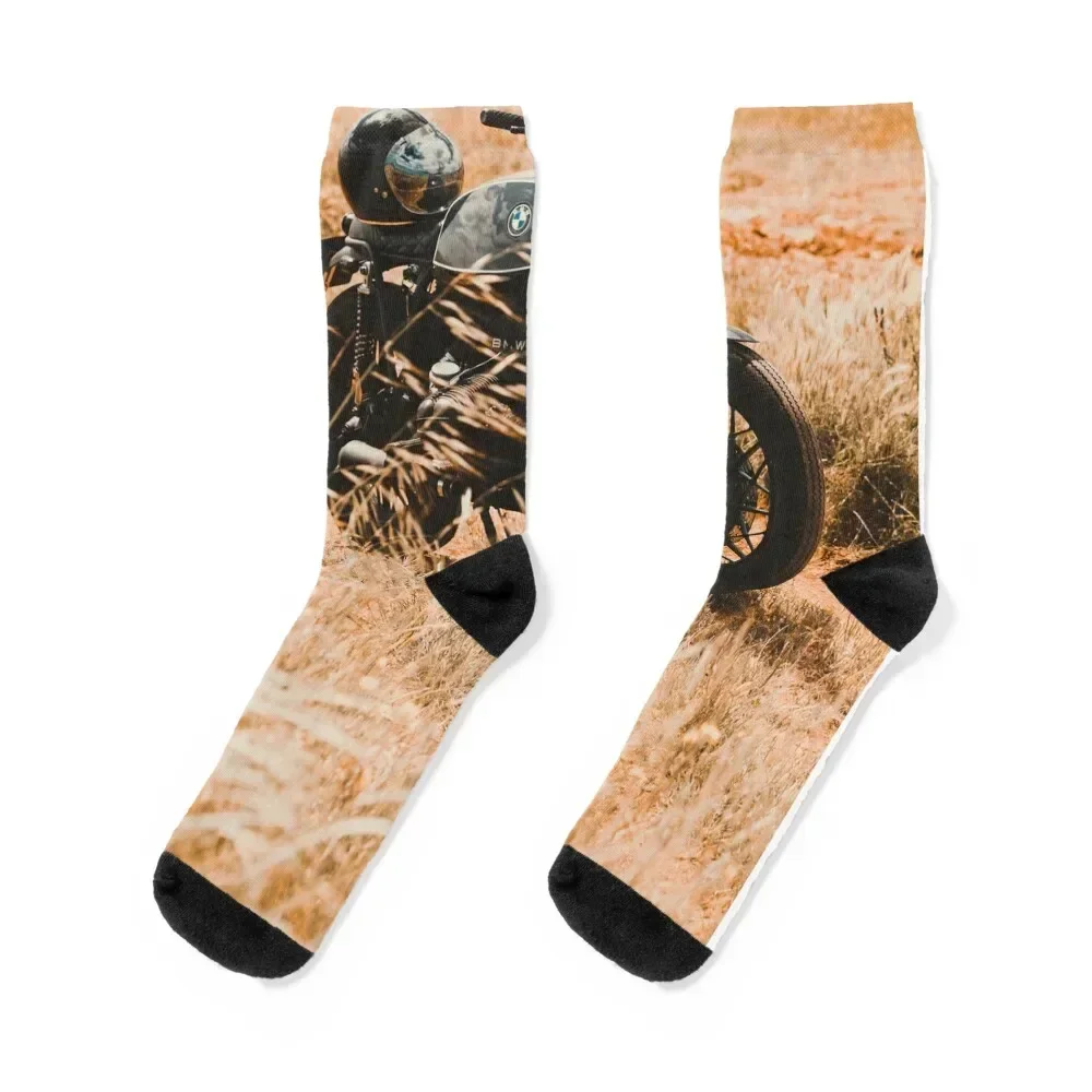 

Old motorcycle photo, cafe racer, man cave gift, café racer Socks kids Sports Stockings man bright garter Mens Socks Women's