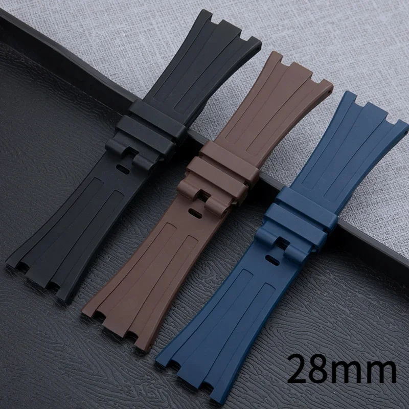 

28mm super quality soft Zn Fluororubber belt for AP strap 26170 26470 26238 25940 wristband 42mm dial series pin buckle