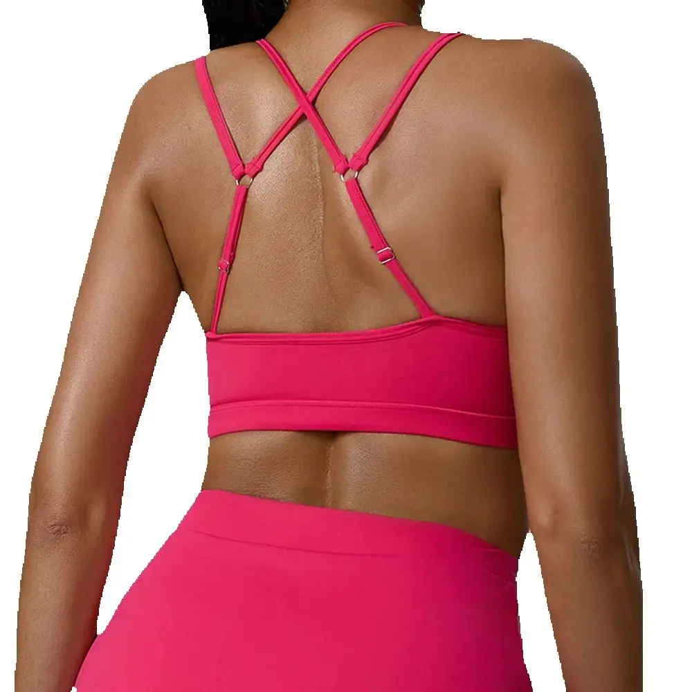 JUREN Women Fitness Underwear Yoga Bras Beautiful Back Sports Bras Top Women Bra Sexy Breathable For Women Gym High Strength Bra