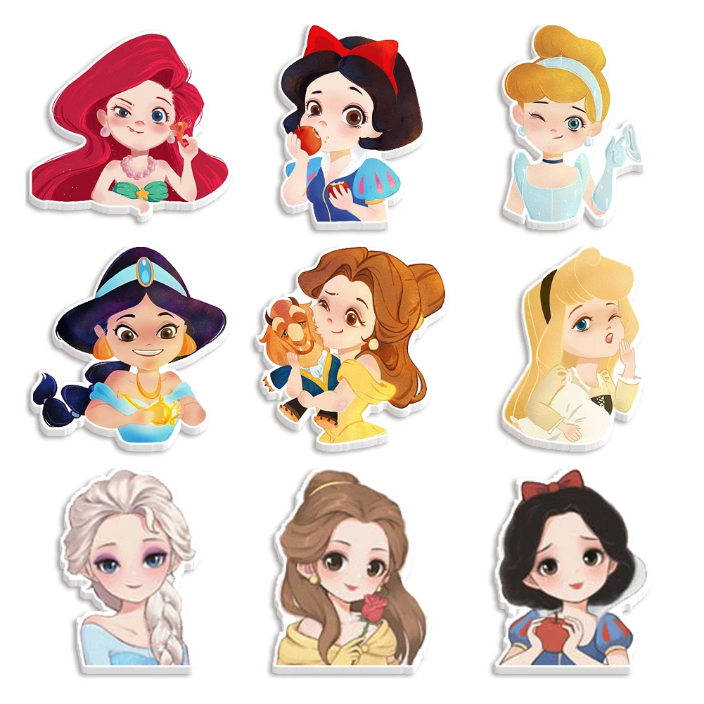 Disney Princess Series Resin Charms Planar Flat for Hairpin Phone Case BangleDIY Bow Craft Supplies Phone Decorations 10Pcs/lots