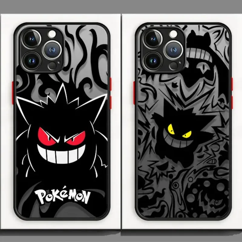 Pokemon Gengar Hard Matte Case for Samsung Galaxy S24 S23 S22 S21 Ultra Plus S20 FE S10 Note 20 A73 A72 A71 5G 4G A55 Soft Cover