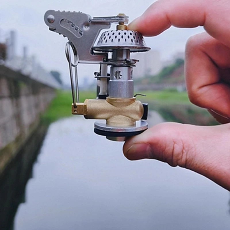 المحمولة في الهواء الطلق الفولاذ المقاوم للصدأ موقد صغير رئيس التخييم نزهة طوي مواقد خفيفة الوزن رئيس السفر مخيم موقد الملحقات #2