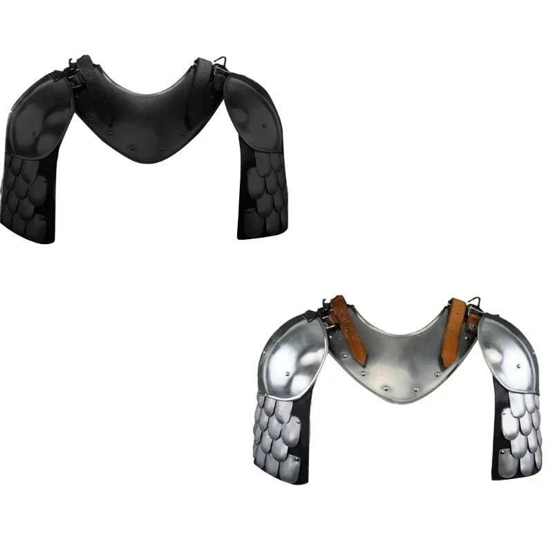 درع زي من جلد البولي يوريثان الصناعي في القرون الوسطى، درع تنكري للهالوين، درع الكتف المزدوج، حزام حماية الكتف Y1QD