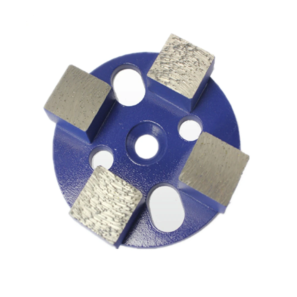 GD16 Metal Abrasive Grinding Disc 4 Inch Diamond Grinding Cup Wheel with Four Square Segments for Concrete Terrazzo Floor 12PCS