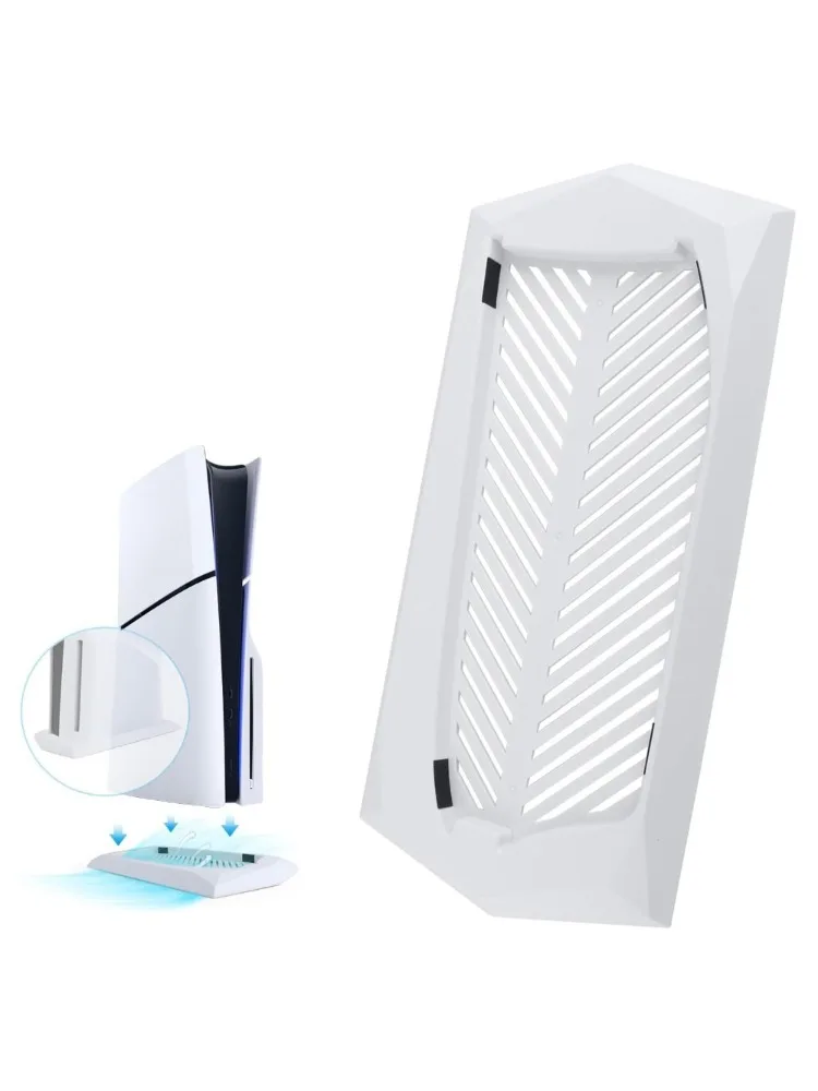 Support vertical pour console PS5 Slim Disc Edition Base ventilée inférieure Support stable de refroidissement amélioré Assemblage facile - Blanc
