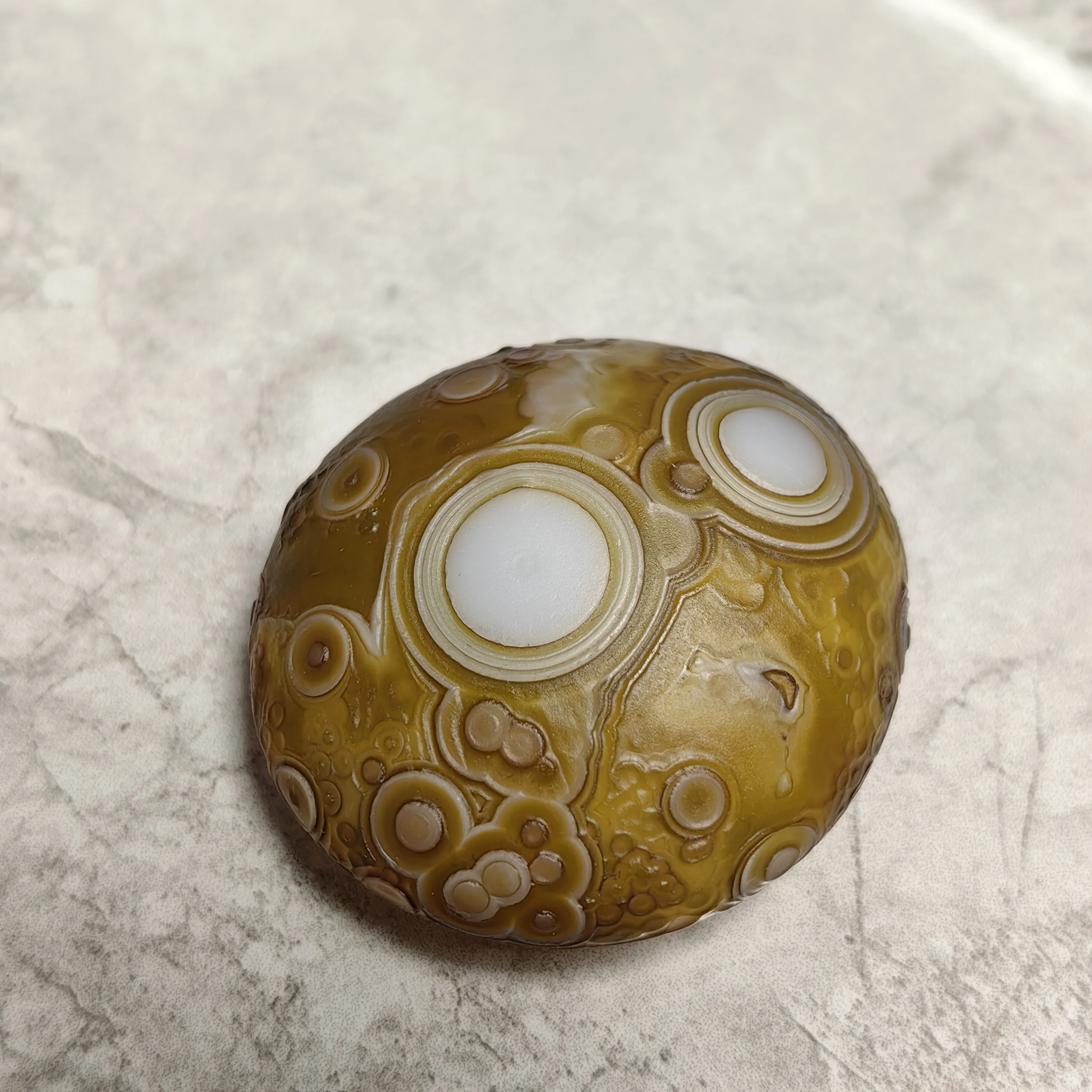 Natural Palm Stones Gobi Crystal Sardonyx Texture Eye Agate for DIY Jewelry Making Home Decor ,Wish Stone Palm Stones - view 4