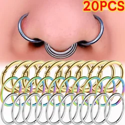 Nose Rings Septum Piercing Clicker Nose Hoops Piercings Titanium Hinged Segment Rings Helix Piercing Unisex Body Jewelry Earring