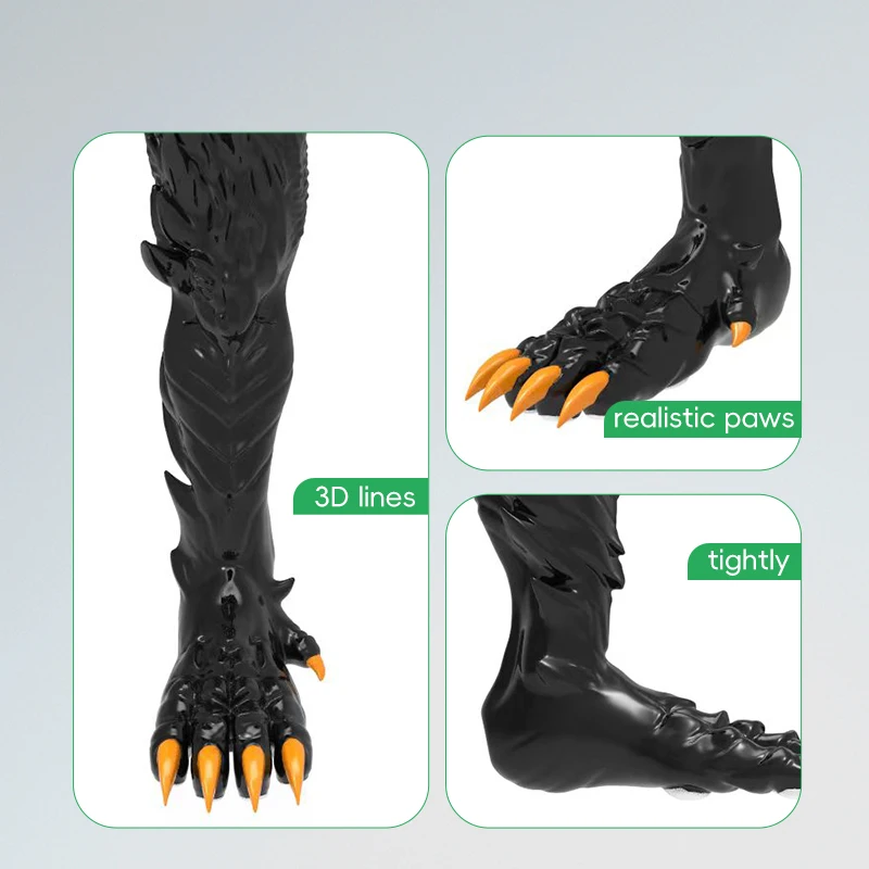 Furrjoi Silicone Dragon Scale Textured Foot Sleeves for Cosplay Costumes Furry Upgrade Latex Fetish Realistic Dragon Paws Feet - Image 3